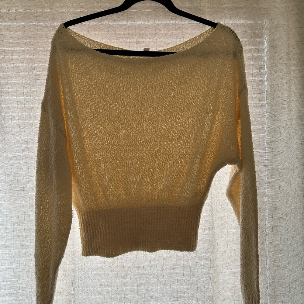 Garage Cream Off-the-Shoulder Sweater